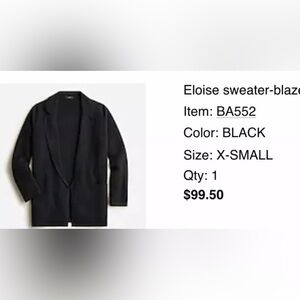 JCREW Sweater Jacket - Black XS